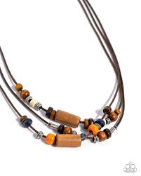 Paparazzi Accessories - Wish You WOOD - Orange Necklace