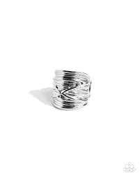 Paparazzi  Accessories - Urban Overlap - Silver Ring