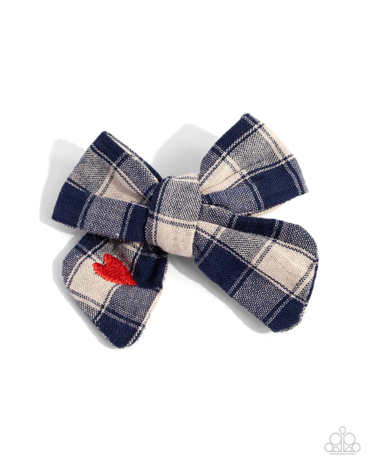 Paparazzi Accessories - Plaid Picnic - Blue Hair Clip