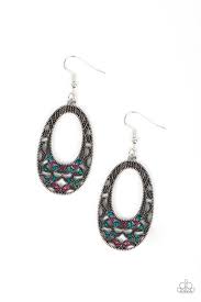 Paparazzi Accessories - Colorfully Moon Child - Multi Colored Earrings