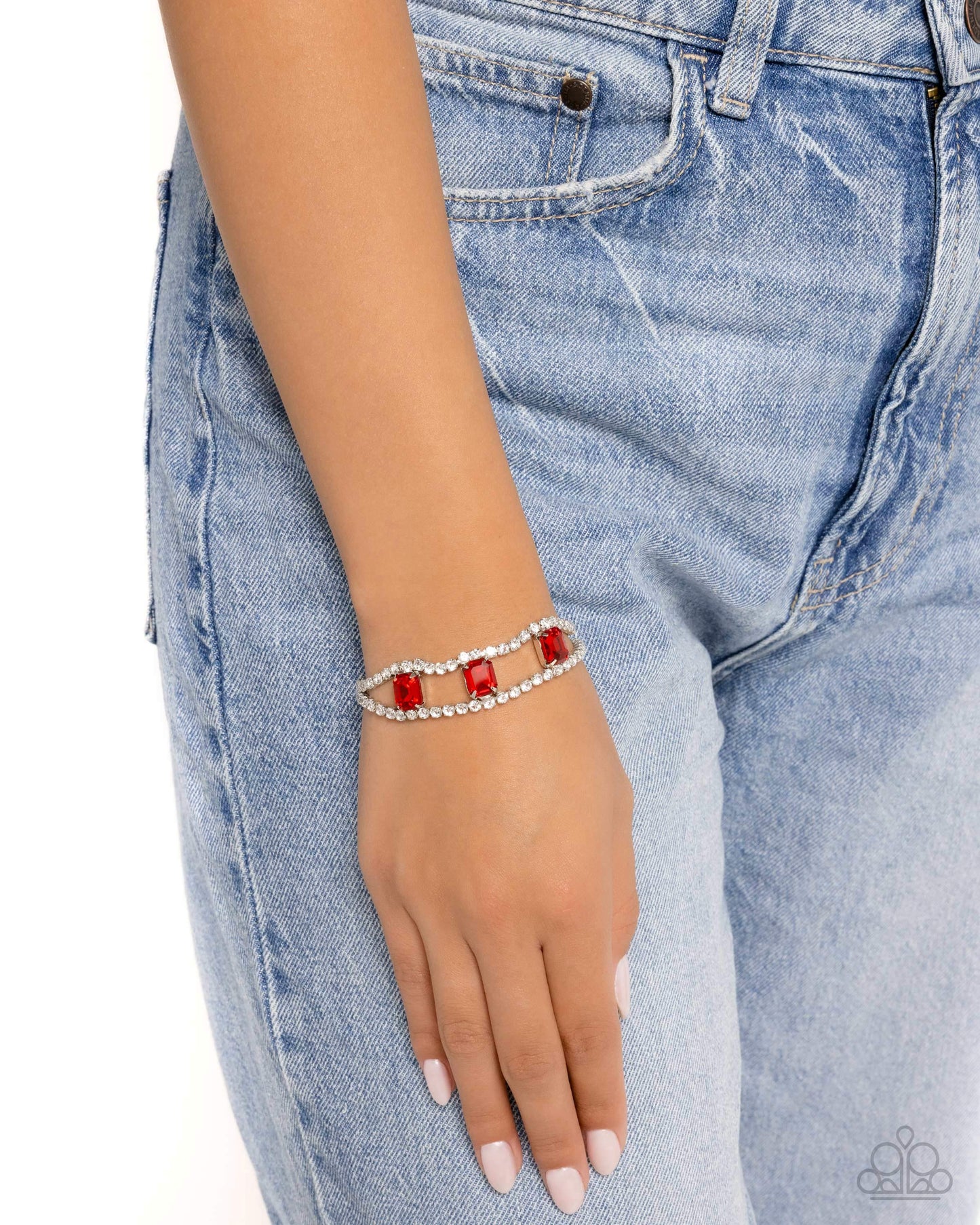 Paparazzi Accessories - Embedded Elegance - Red Bracelet