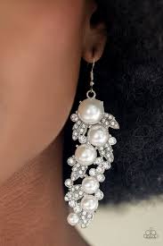 Paparazzi  Accessories - The Party Has Arrived - White Earrings