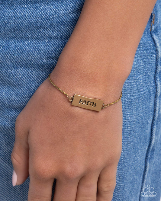 Paparazzi Accessories - Confession Of Faith - Gold Bracelet