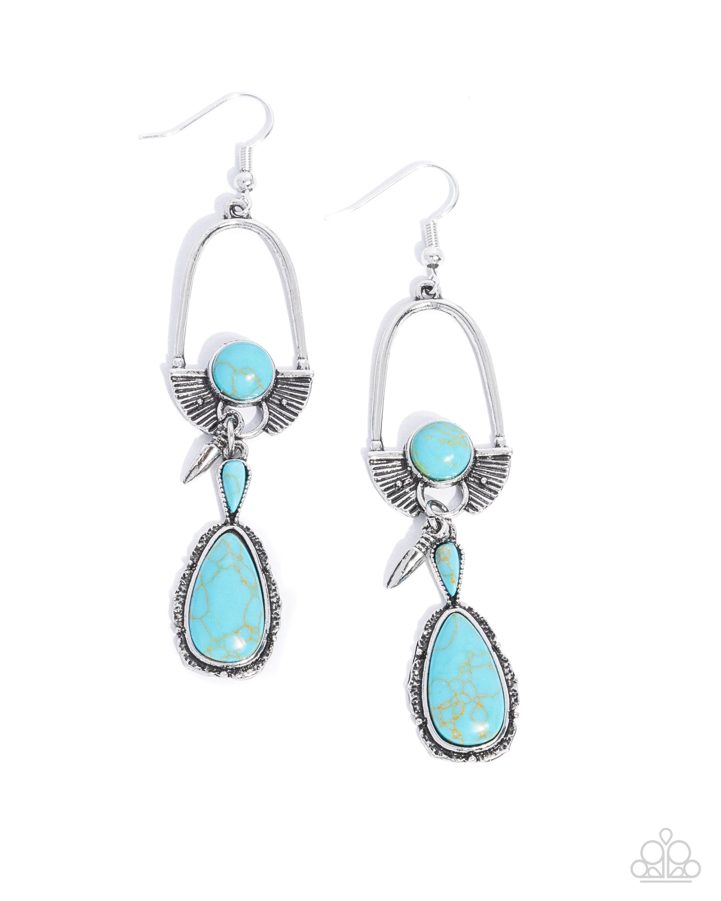 Paparazzi Accessories - Badlands Basic - Blue Earrings