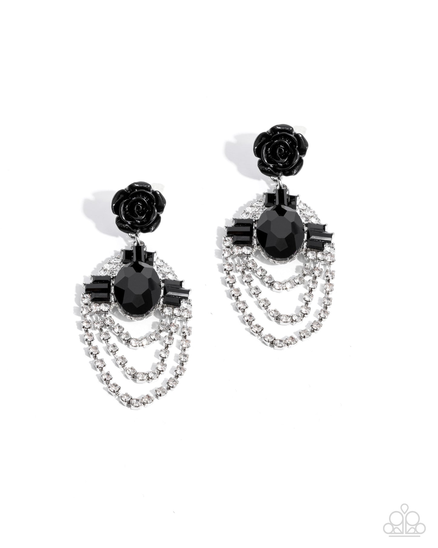 Paparazzi Accessories - Rosy Rave - Black Earrings