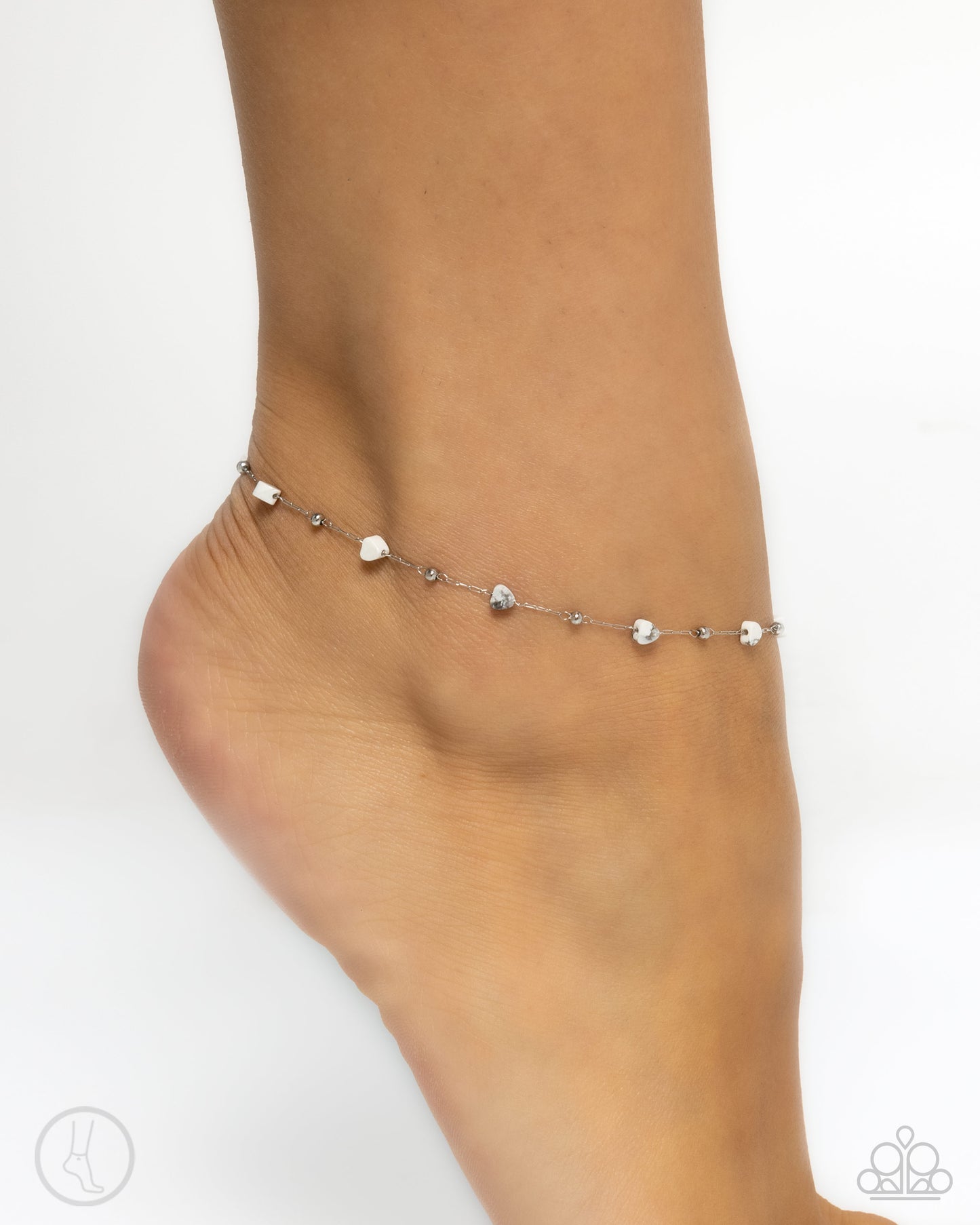 Paparazzi Accessories - Don't Mention It - White Anklet