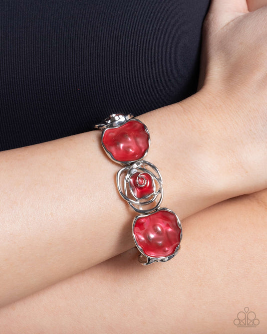 Paparazzi Accessories - Rosy Rubato - Red Bracelet