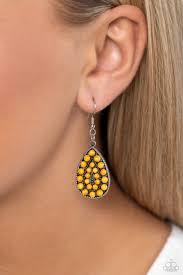 Paparazzi  Accessories - Rural Replica - Yellow Earrings