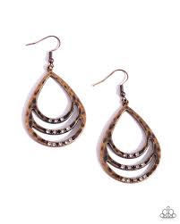 Paparazzi  Accessories - Sojourn Shimmer - Copper Earrings