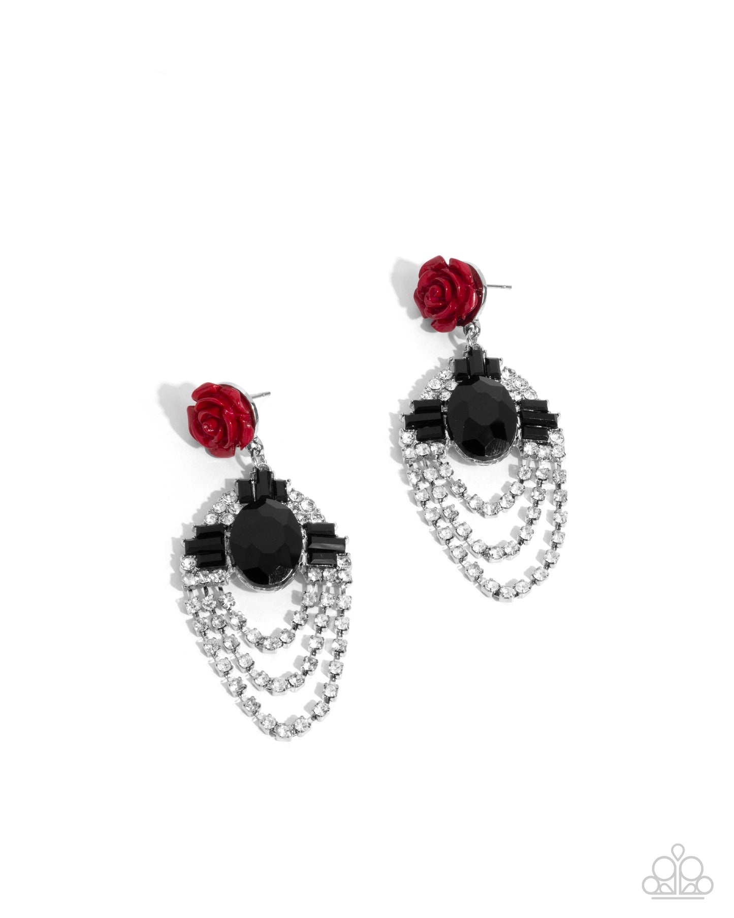 Paparazzi Accessories - Rosy Rave - Red Earrings