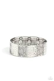 Paparazzi  Accessories - Textured Traveler - Silver Bracelet