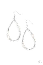 Paparazzi  Accessories - Say No More - White Earring