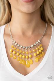 Paparazzi  Accessories - Social Network - Yellow Necklace