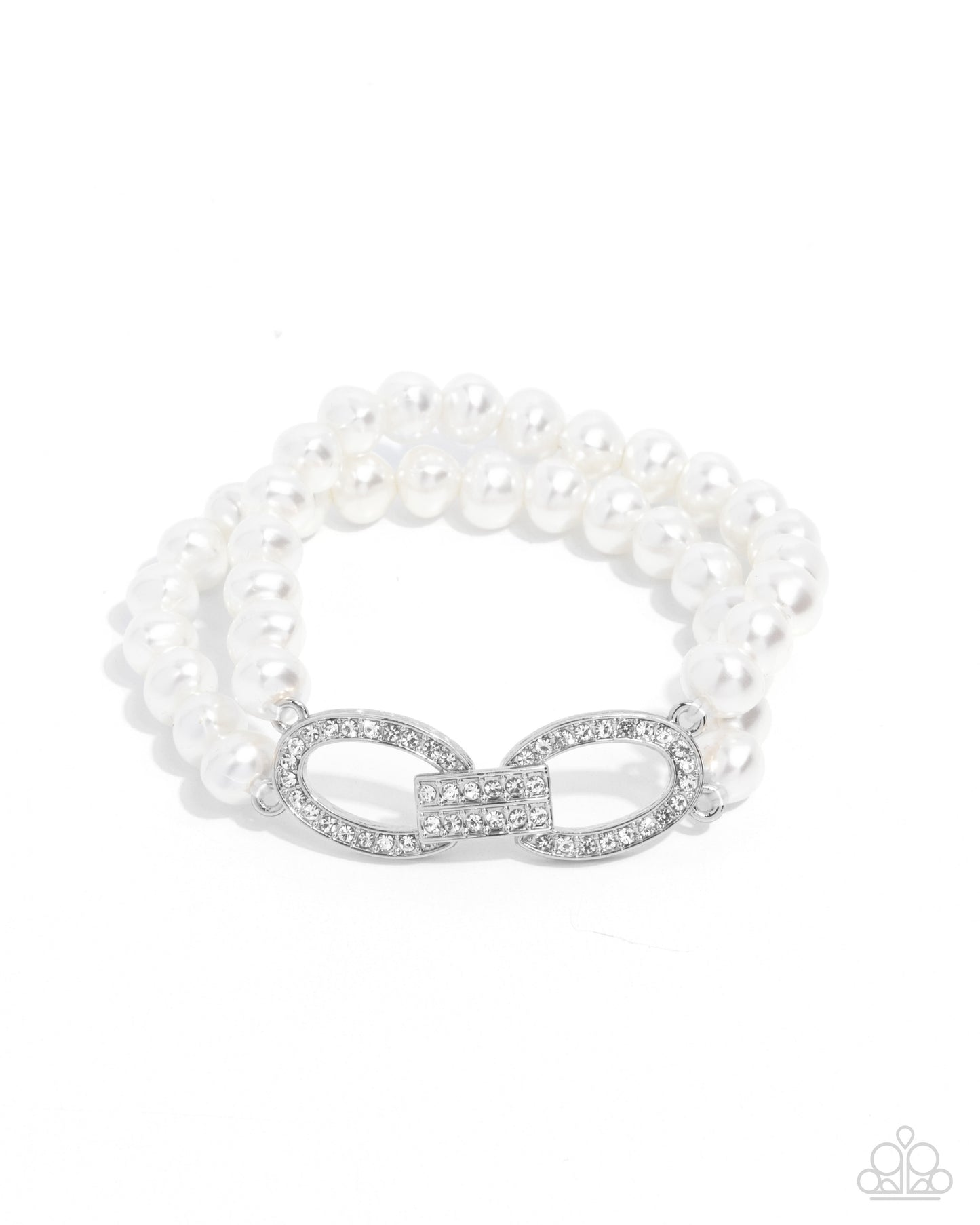 Paparazzi Accessories - Fancy-Free Fanfare - White Bracelet