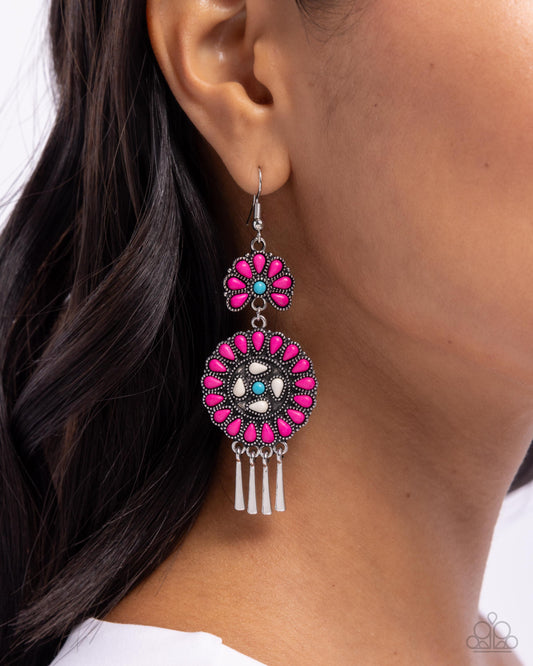 Paparazzi Accessories - Watch The Sunset - Pink Earrings