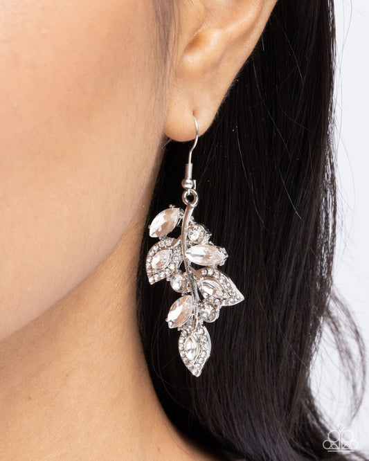 Paparazzi Accessories - Flourishing Feature - White Earrings