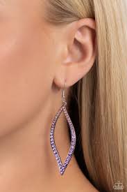 Paparazzi Accessories - Admirable Asymmetry - Purple Earrings