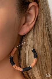 Paparazzi  Accessories - Skillfully Stacked - Black Earring