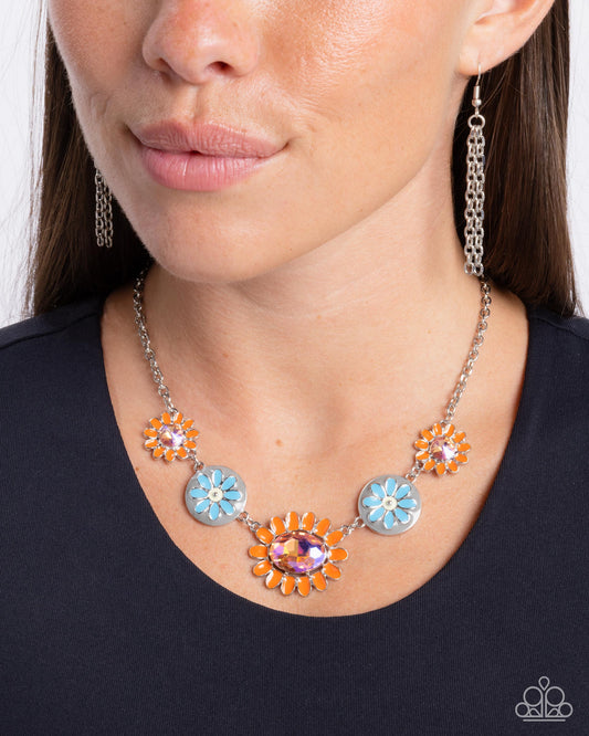 Paparazzi Accessories - Floral Facade - Orange Necklace