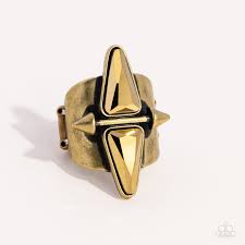 Paparazzi Accessories - Combustible Compass - Brass Ring