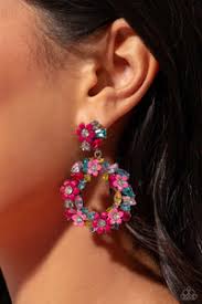 Paparazzi  Accessories - Wreathed in Wildflowers - Multi Colored Earrings