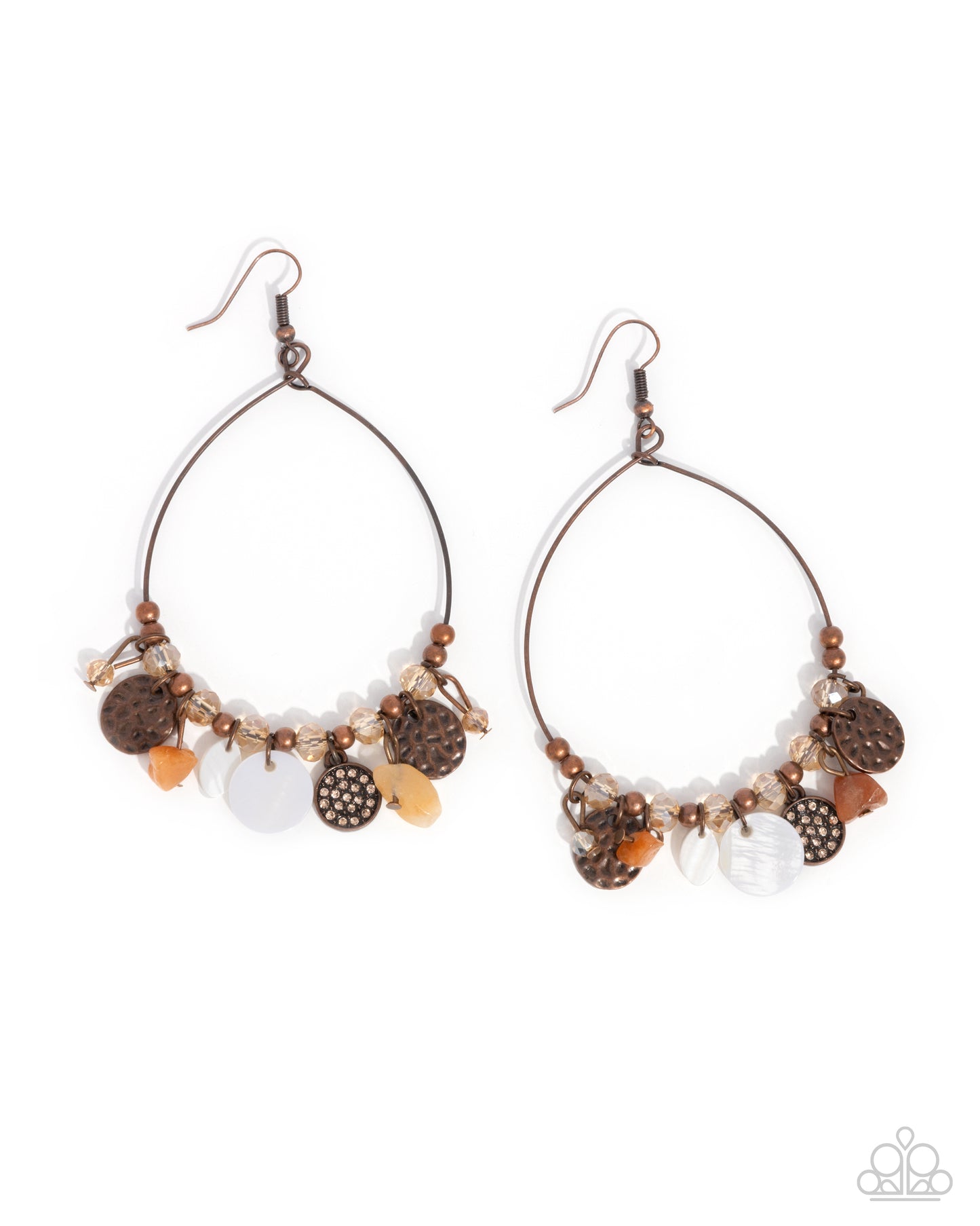 Paparazzi Accessories - Wiry Wayfarer - Copper Earrings