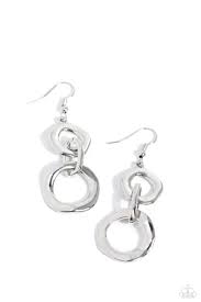 Paparazzi Accessories - Metro Machinery - Silver Earrings