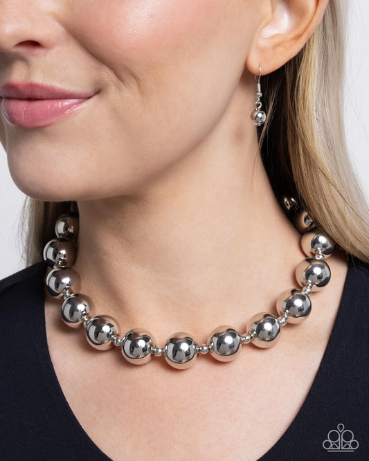 Paparazzi Accessories - Flattery Will Get You Everywhere - Silver Necklace