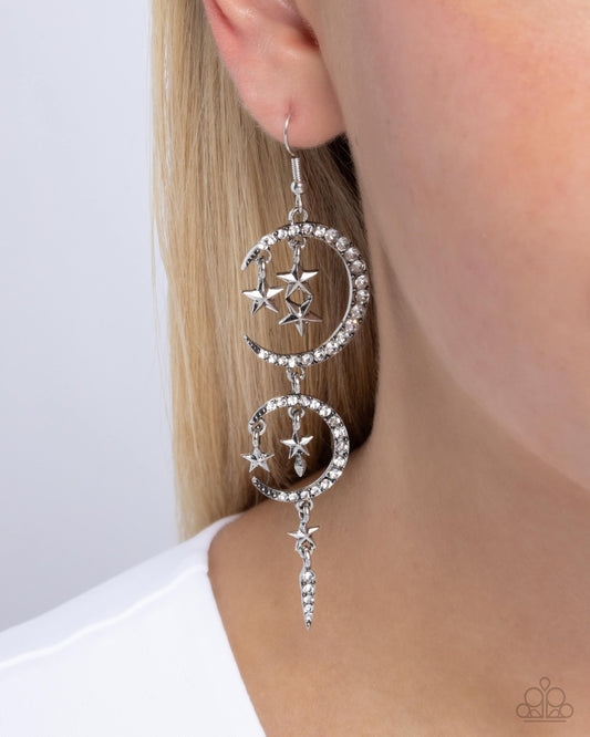 Paparazzi Accessories - Celestial Cascade - White Earrings