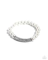 Paparazzi Accessories - Elegance Embodied - White Bracelet