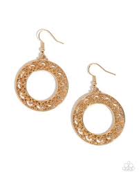 Paparazzi  Accessories - Vineyard Valentine - Gold Earrings