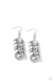 Paparazzi Accessories -  FROND Property - Silver Earrings