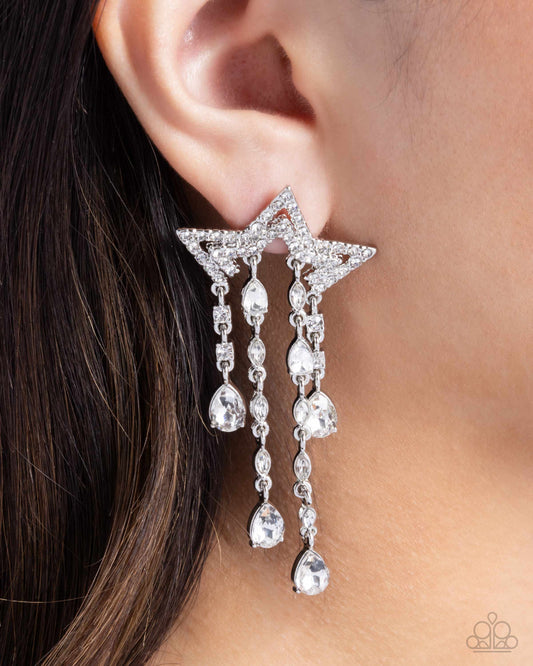 Paparazzi Accessories - Stellar Scale - White Earrings