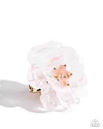 Paparazzi  Accessories - Petal Privilege - White Flower Ring