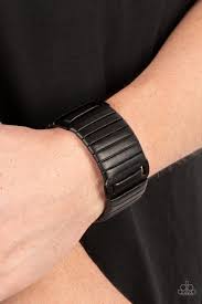 Paparazzi Accessories - Leather Lumberyard - Black Bracelet