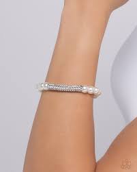 Paparazzi Accessories - Elegance Embodied - White Bracelet