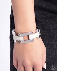 Paparazzi Accessories - Modern Merger - White Bracelet