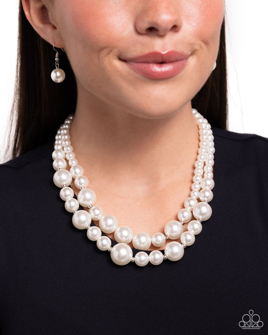 Paparazzi Accessories - The More The Modest - White Necklace