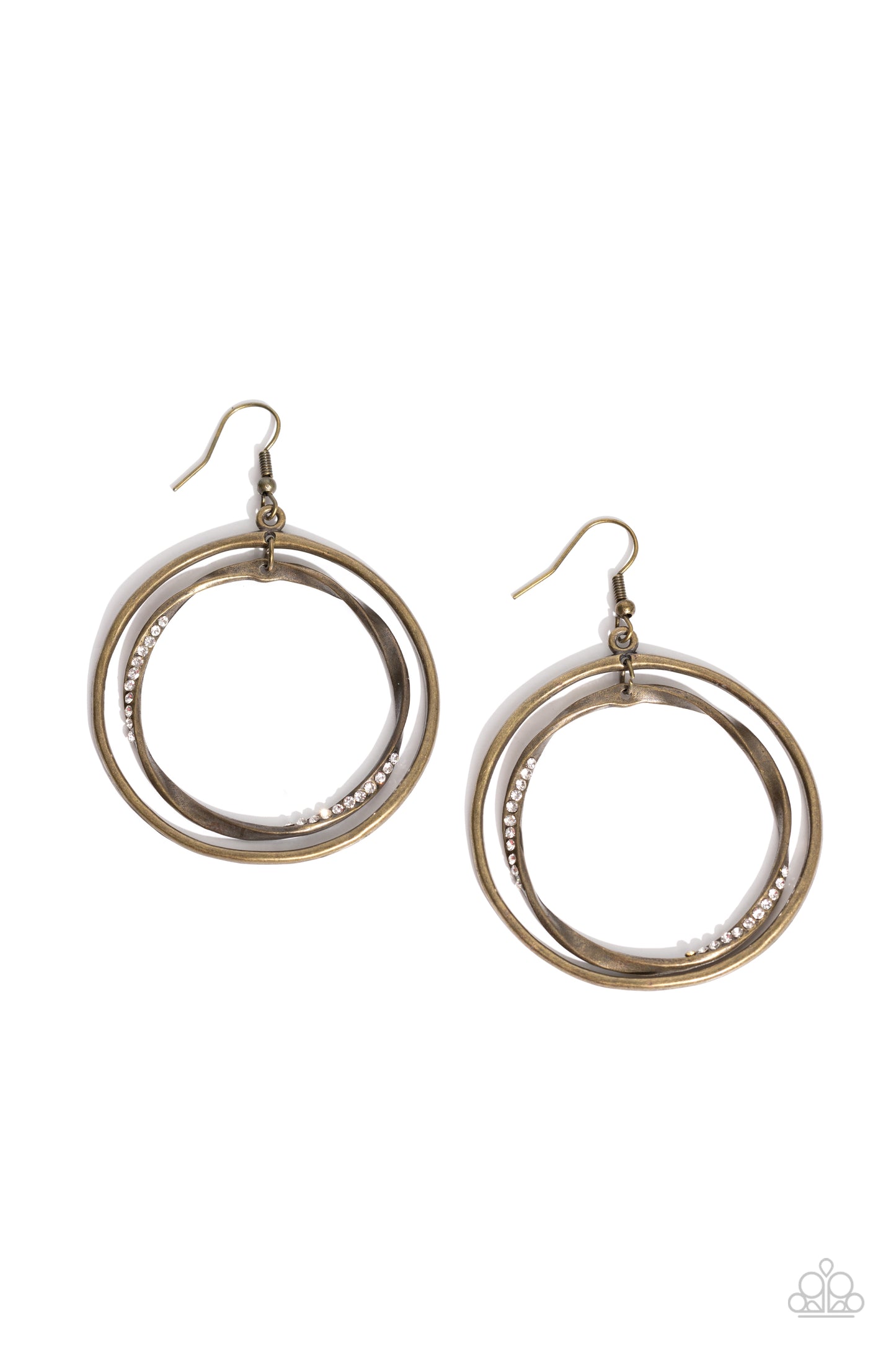 Paparazzi Accessories - Rebel Rotation - Brass Earrings