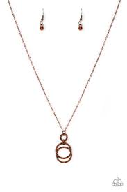 Paparazzi  Accessories - Timeless Trio - Copper Necklace