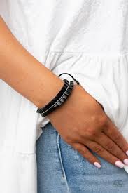 Paparazzi Accessories - Hard To PLEATS - Black Bracelet