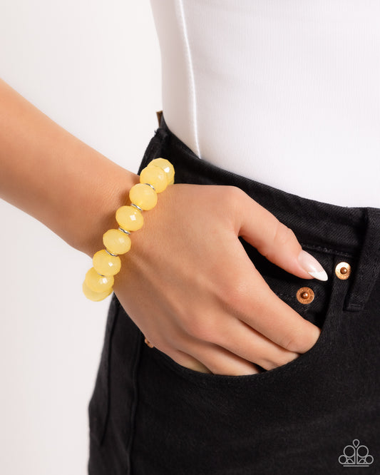 Paparazzi Accessories - This Is My Jam! - Yellow Bracelet