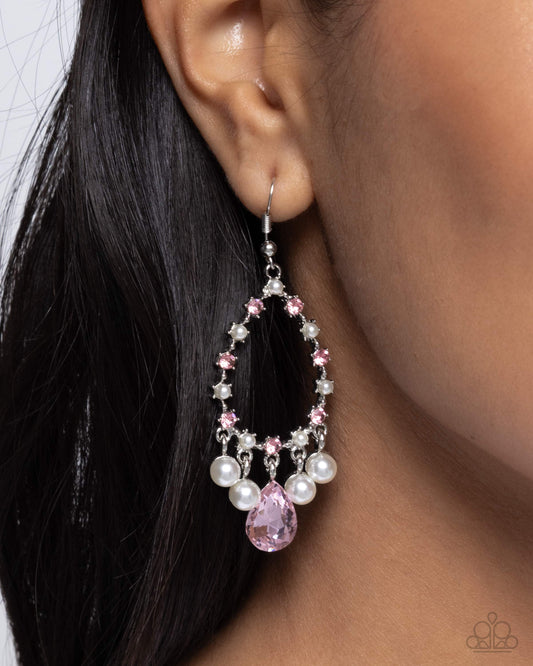 Paparazzi Accessories - Baroness Behavior - Pink Earrings