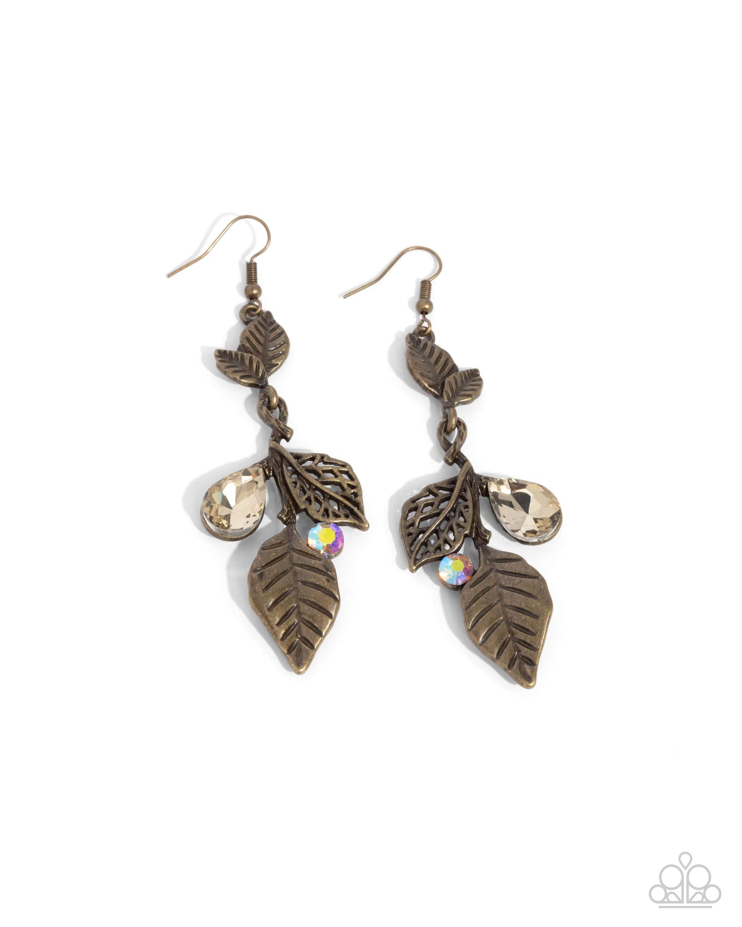 Paparazzi Accessories - Descending Dazzle - Brass Earrings