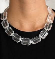 Paparazzi  Accessories - The ICE President - White Necklace