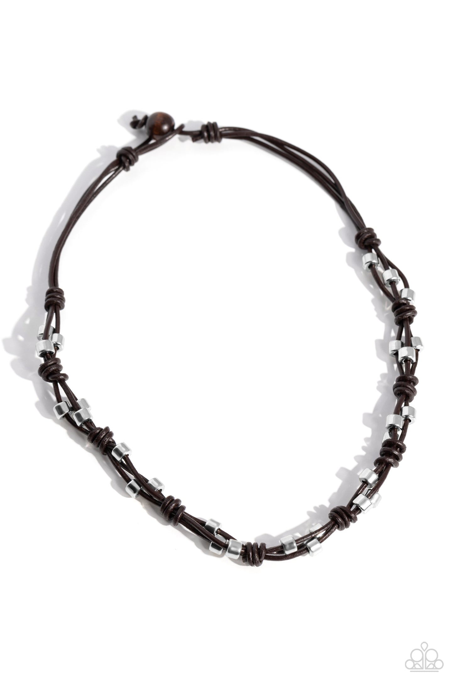 Paparazzi Accessories - Braided Brawl - Brown Necklace