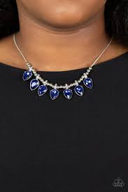 Paparazzi Accessories - Crown Jewel Couture - Blue Necklace