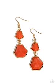 Paparazzi  Accessories - Rio Relic - Orange Earrings