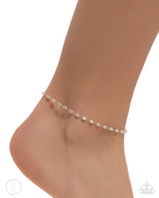 Paparazzi Accessories - Pearl Purpose - White Anklet