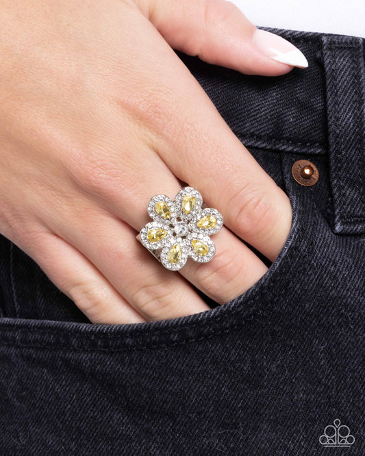 Paparazzi Accessories - Petaled Promenade - Yellow Ring